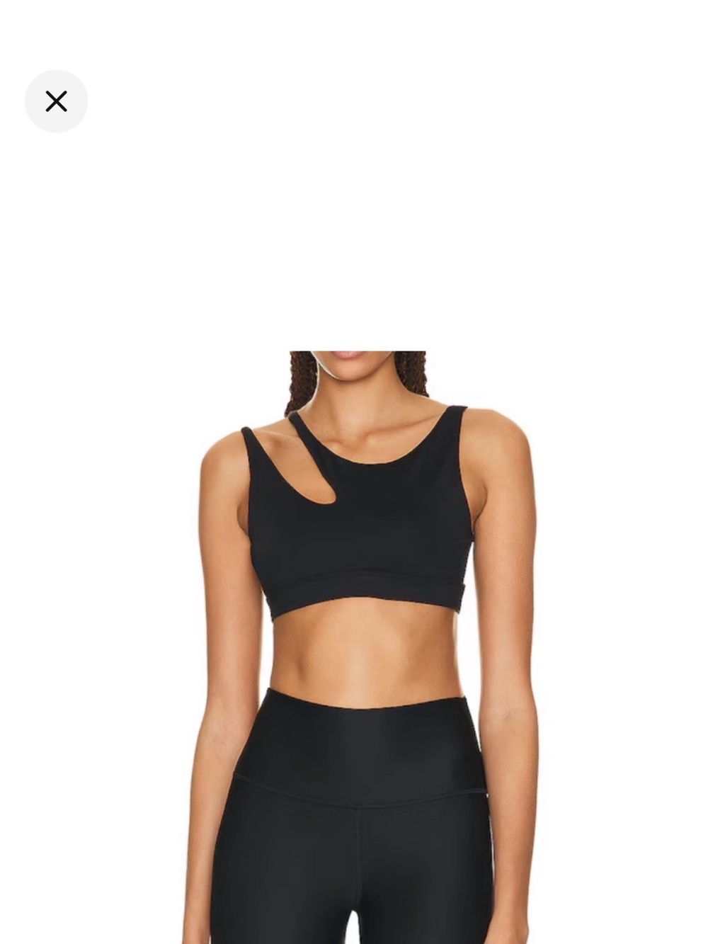 ALO Yoga Black Asymmetric Cutout Sports Bra